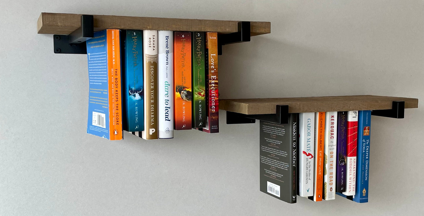 Dual Mini Rustic Hanging Bookshelves