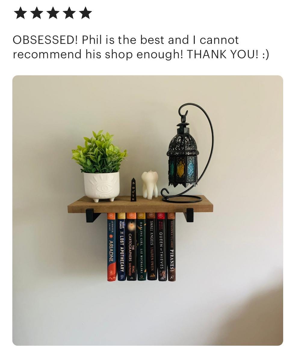 Mini Rustic Hanging Bookshelf