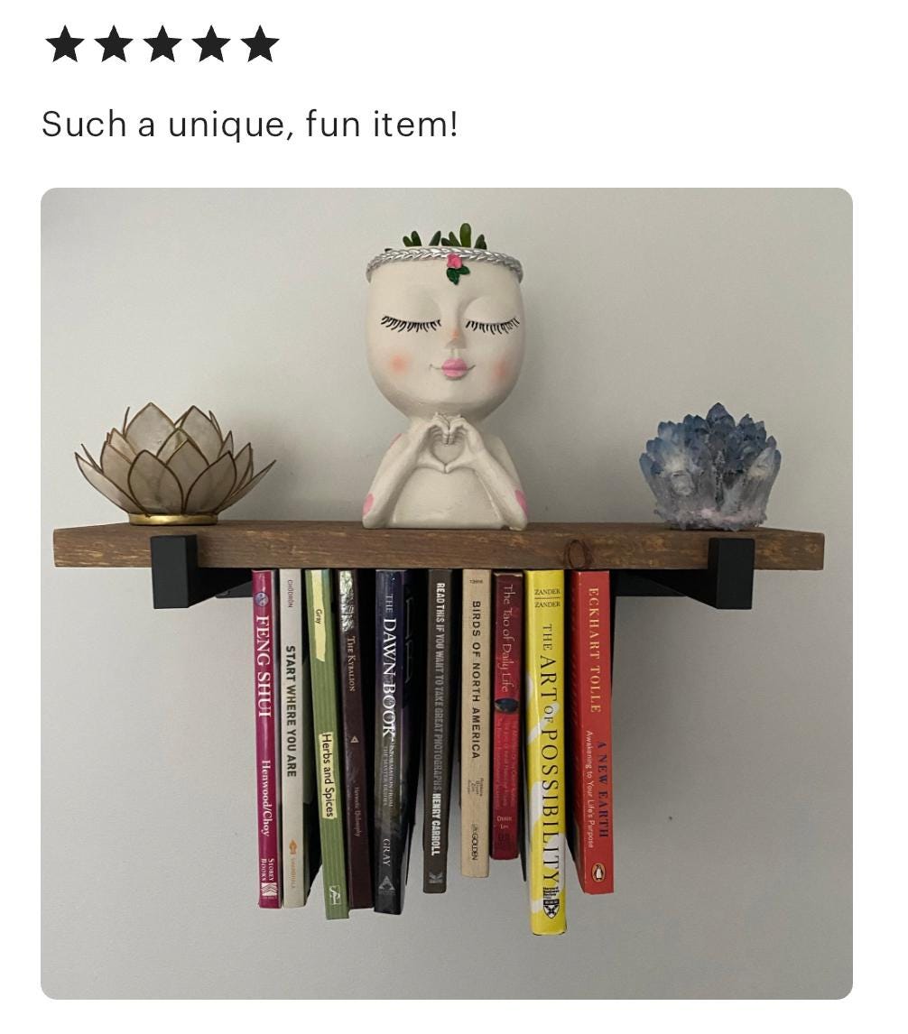 Mini Rustic Hanging Bookshelf